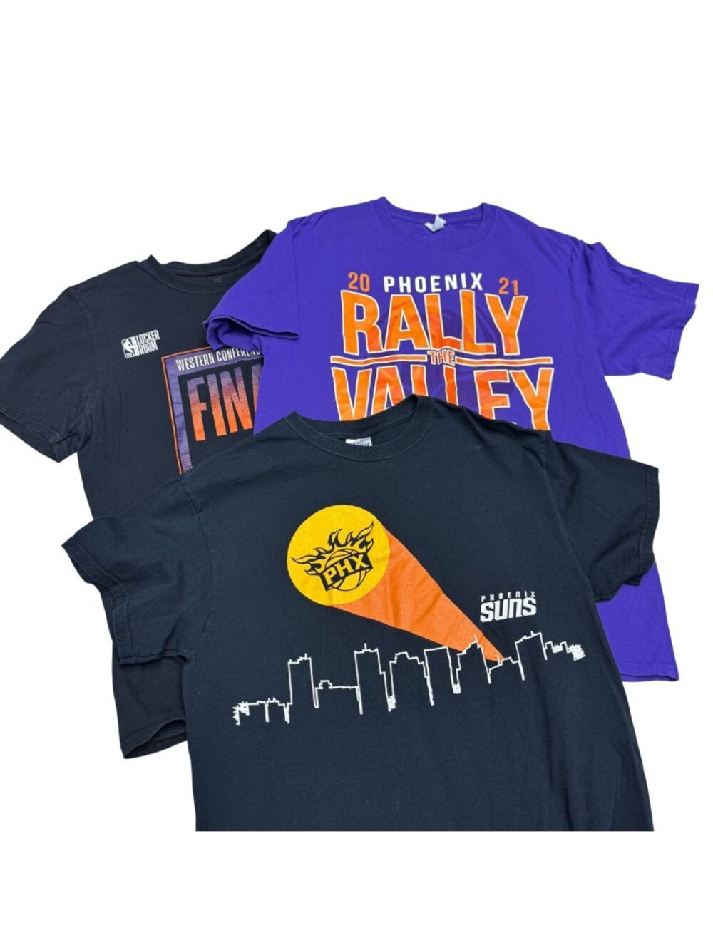 NBA Phoenix Suns 2021 Playoff and Final SS T-Shirts Lot Of 3, Size M